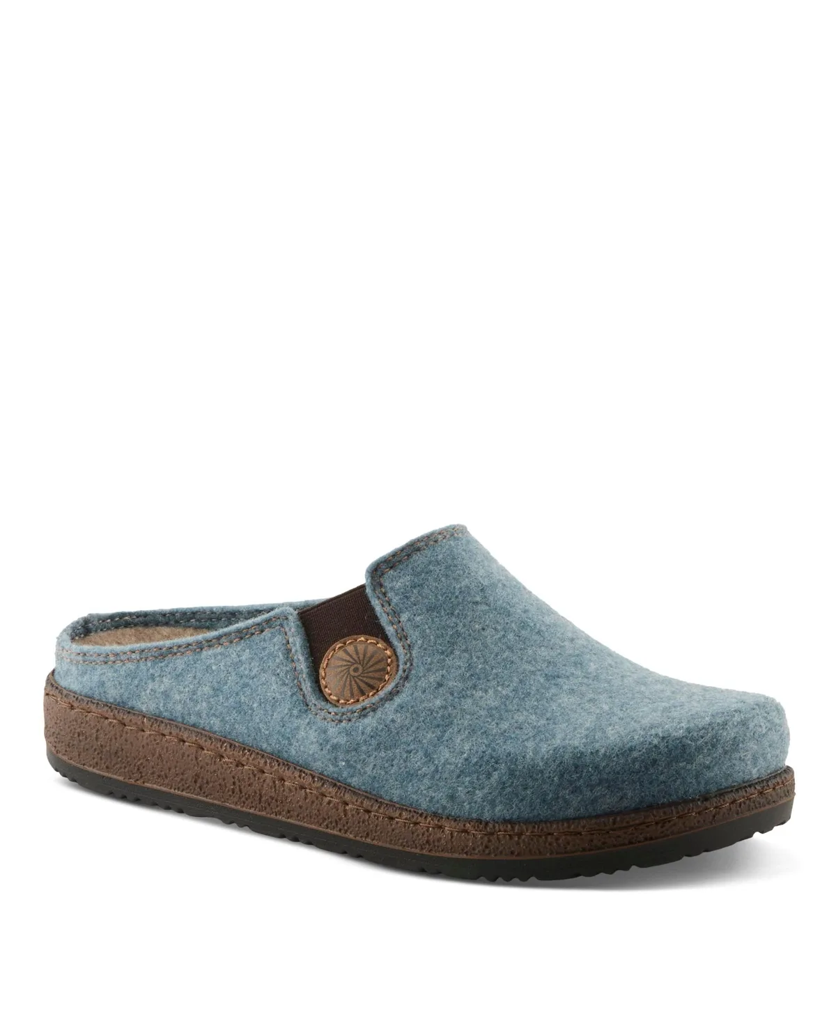Cozily with Faux Fur Padded Lining Slide Clog by Flexus