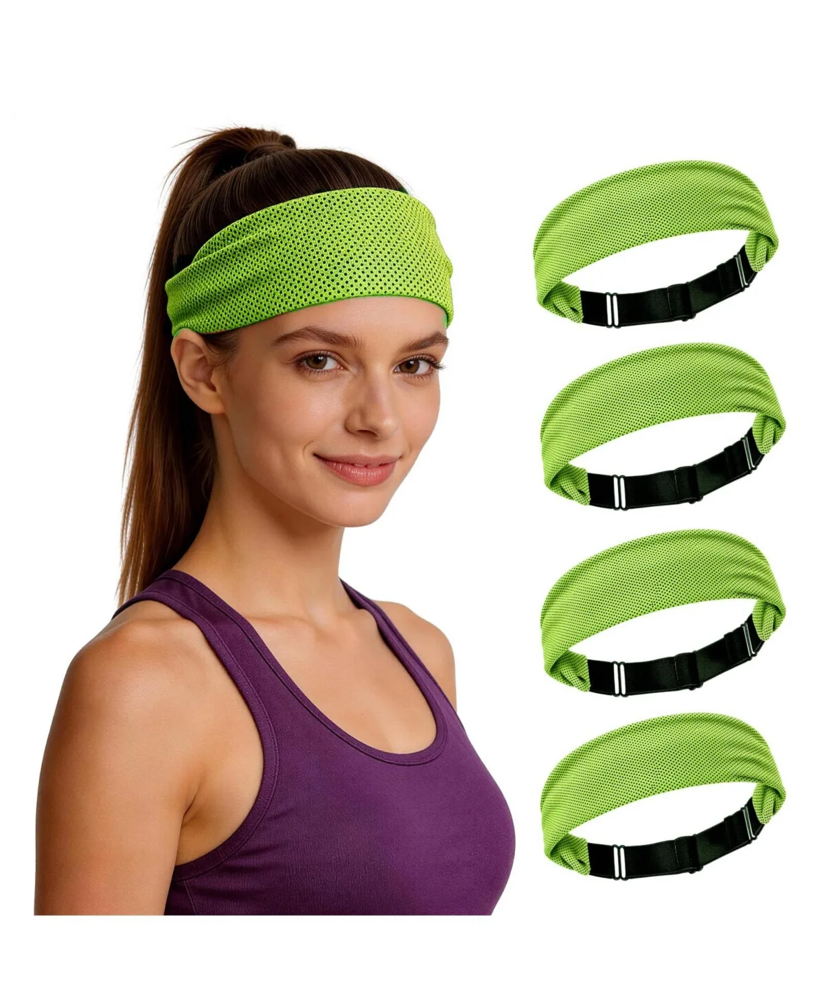 Adjustable Non Slip Moisture Wicking Cooling Sports Headband for Workout Yoga Gym Running by Peneyon