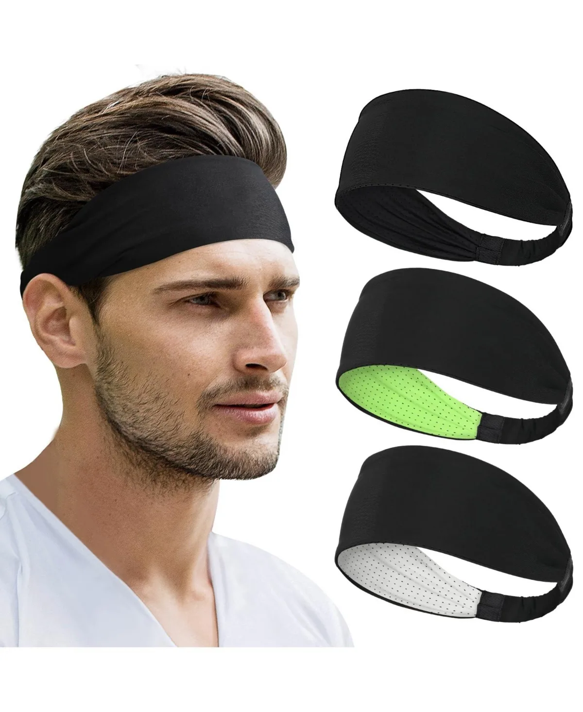 Pack Wicking Elastic Non Slip Athletic Workout Headbands for Running Basketball Cycling by Furlihong