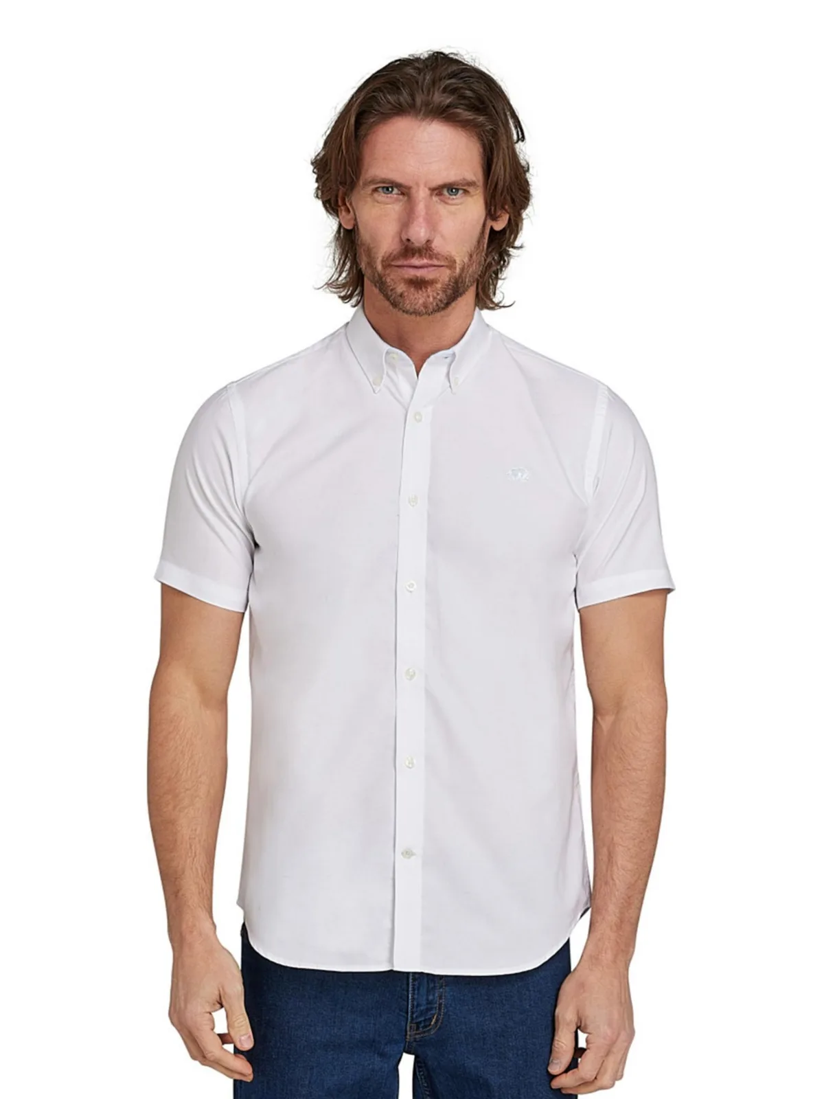 Classic Slim-Fit Lightweight Oxford Short-Sleeve Shirt by Raging Bull