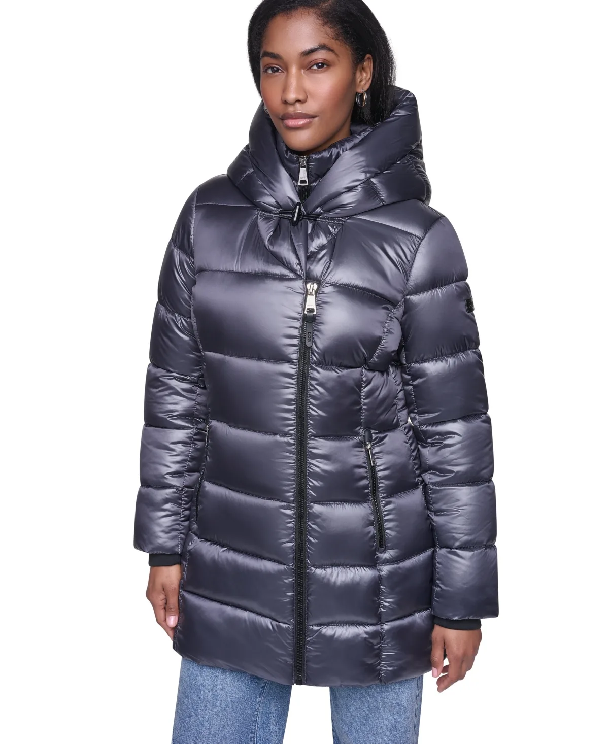 Pearlized Hooded Walker with Bib Coat