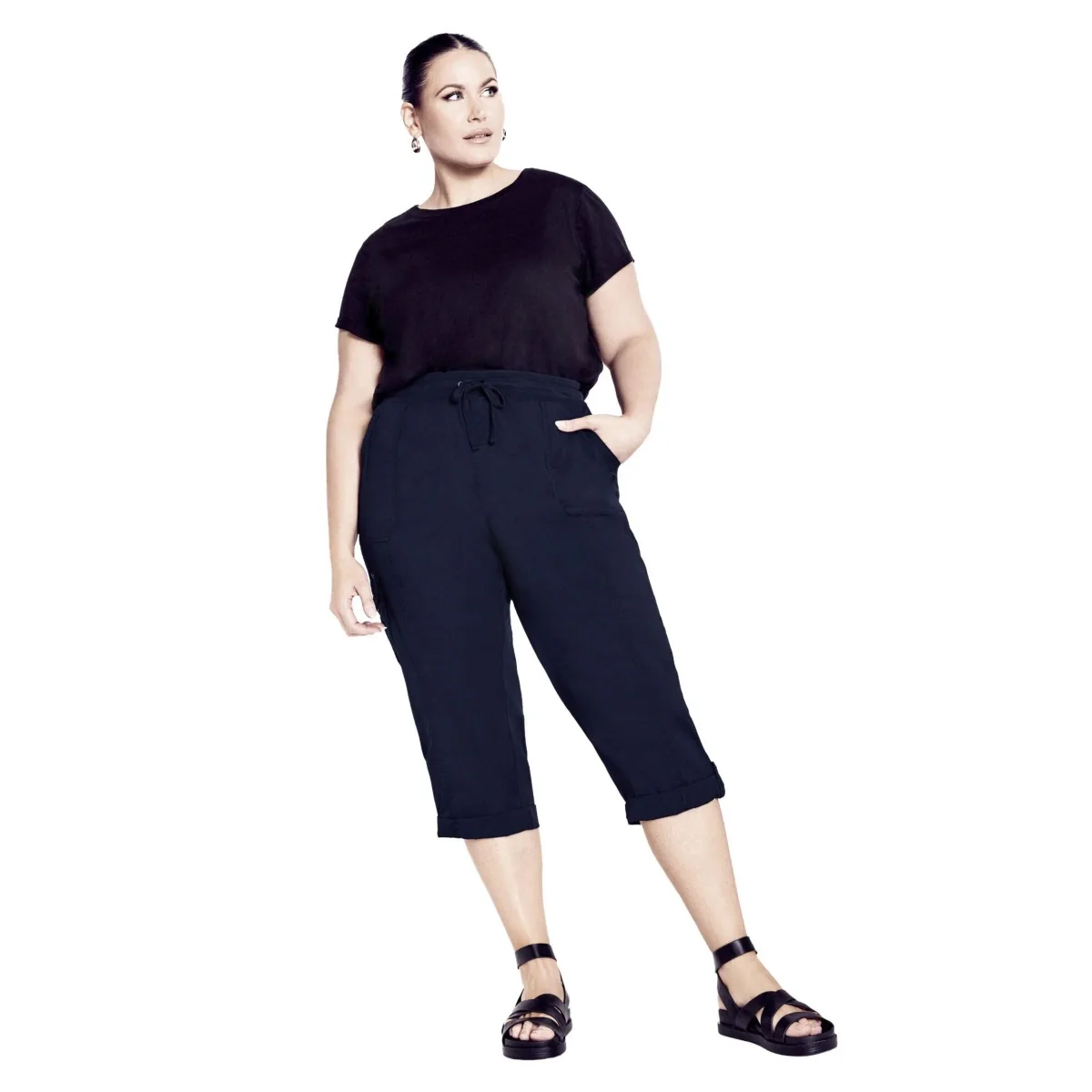 Cotton Roll Up Capri by Avenue