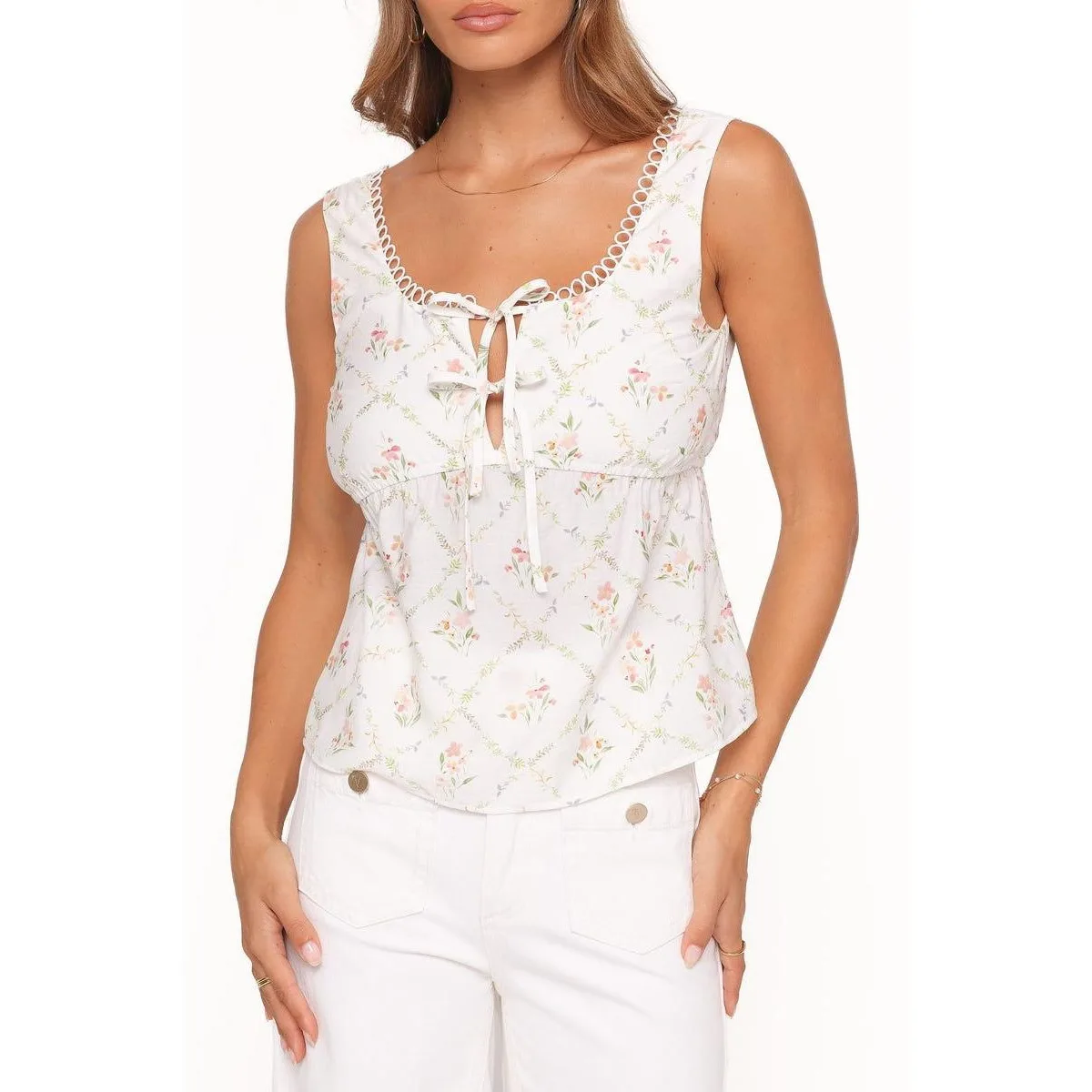 Gail Scoop Neck Sleeveless Tank by Petal and Pup