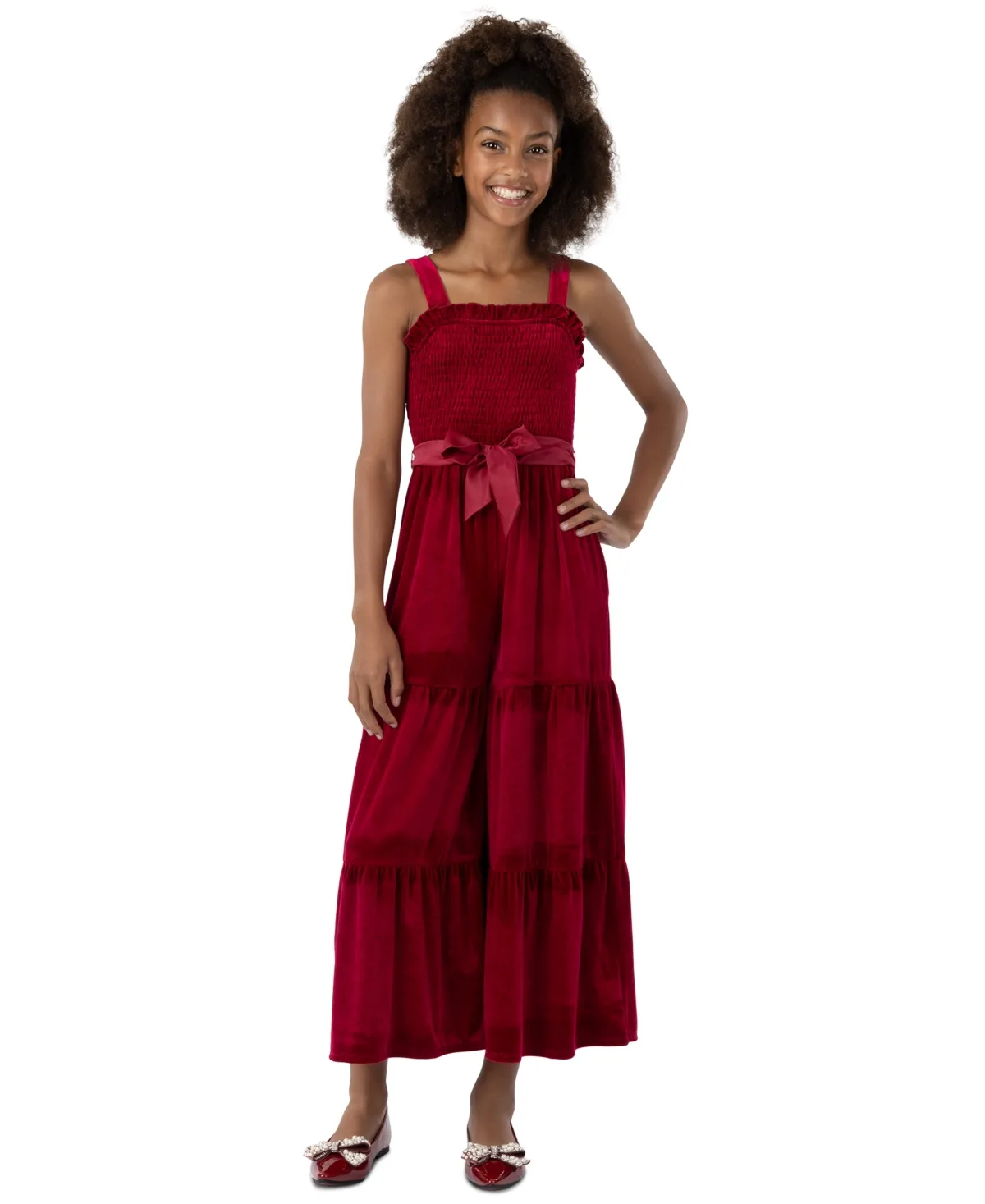 Square-Neck Sleeveless Velvet Jumpsuit by Speechless