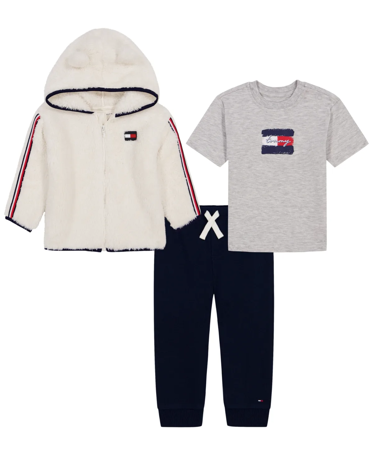 Hooded Fleece Hoodie, T-Shirt and Jogger Pants, 3-Piece Set by Tommy Hilfiger