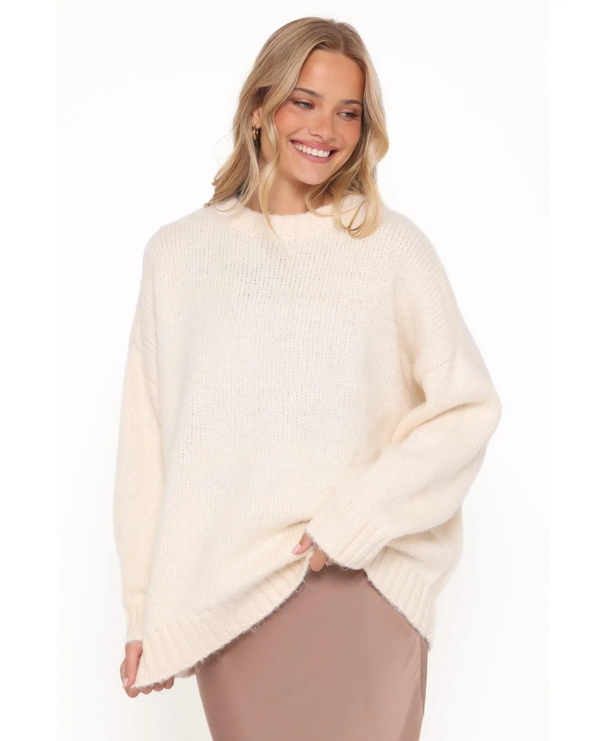 Lloyd Long-Sleeve Crewneck Oversized Knit Sweater