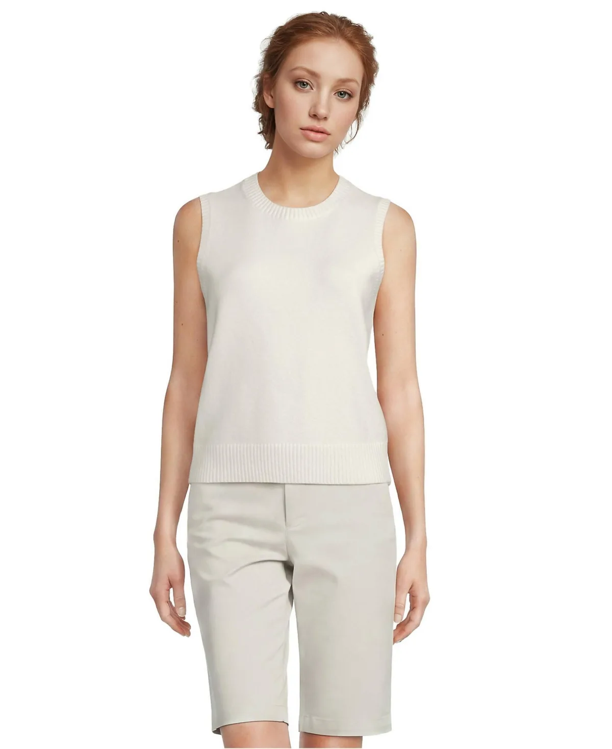 CashTouch Crew Neck Vest Sweater by Lands' End
