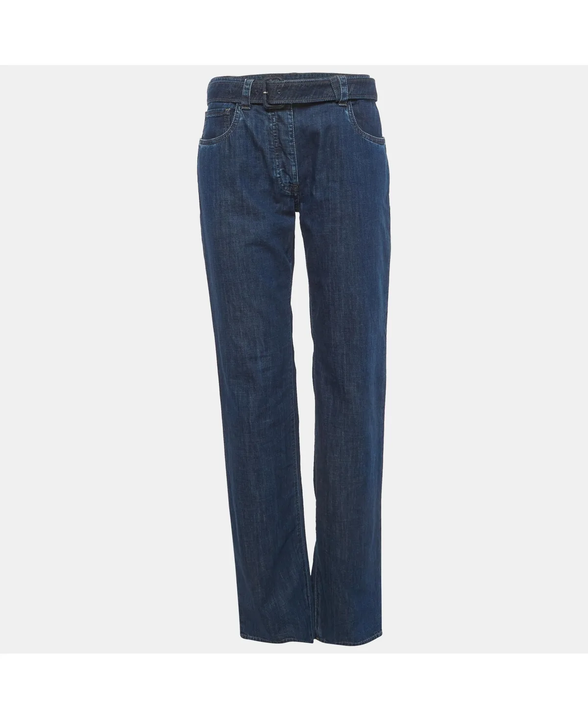 Pre-Owned Straight-Leg Button Denim Jeans by Prada