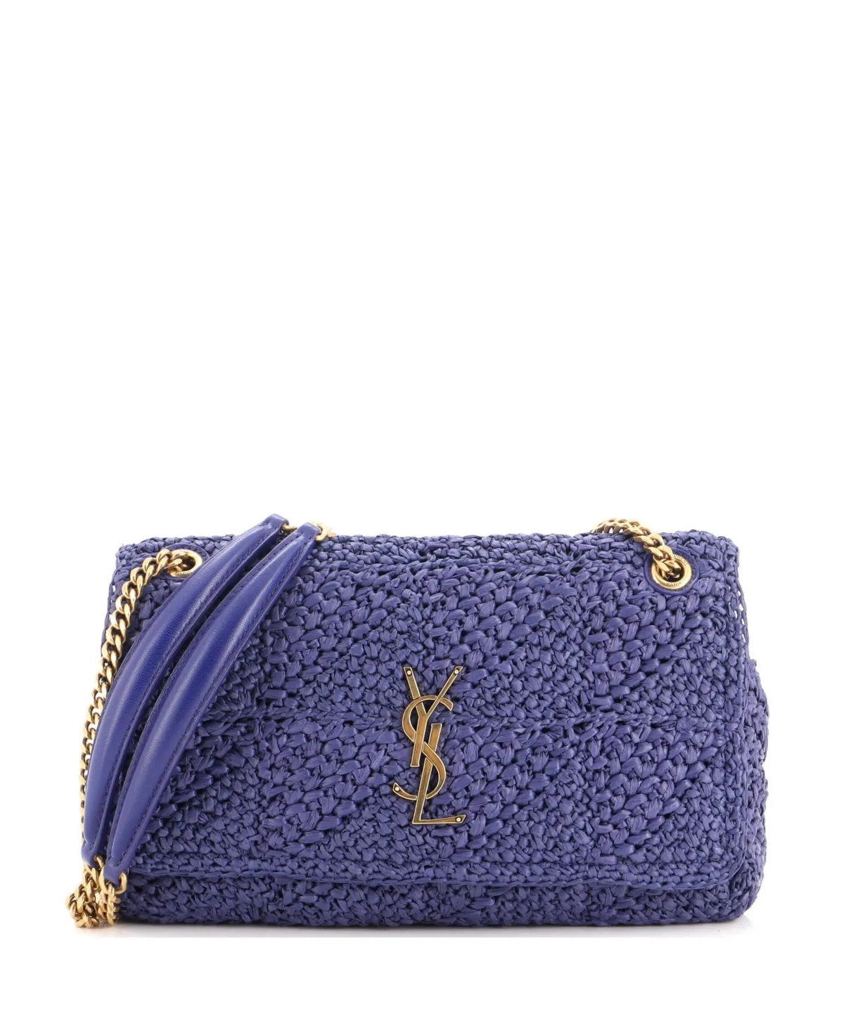 Pre-Owned Saint Laurent Medium Jamie Flap Bag Crochet Raffia