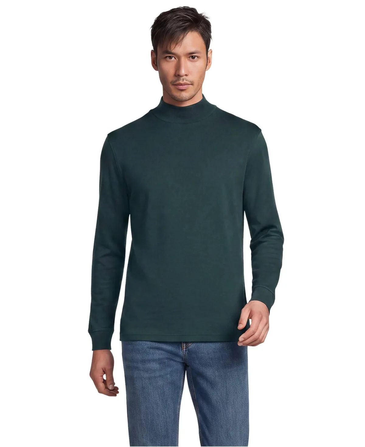 Cotton Supima Mock Turtleneck by Lands' End
