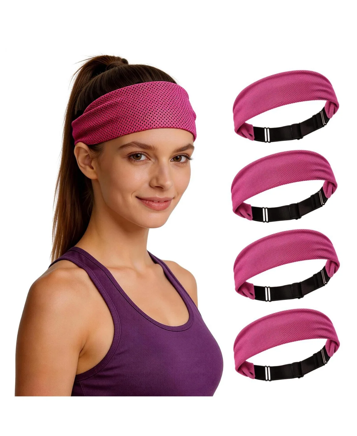 Adjustable Non Slip Moisture Wicking Cooling Sports Headband for Workout Yoga Gym Running by Peneyon