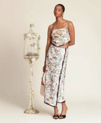 Square Neck Scarf Top Asymmetrical Wrap Midi Skirt by Avec Les Filles