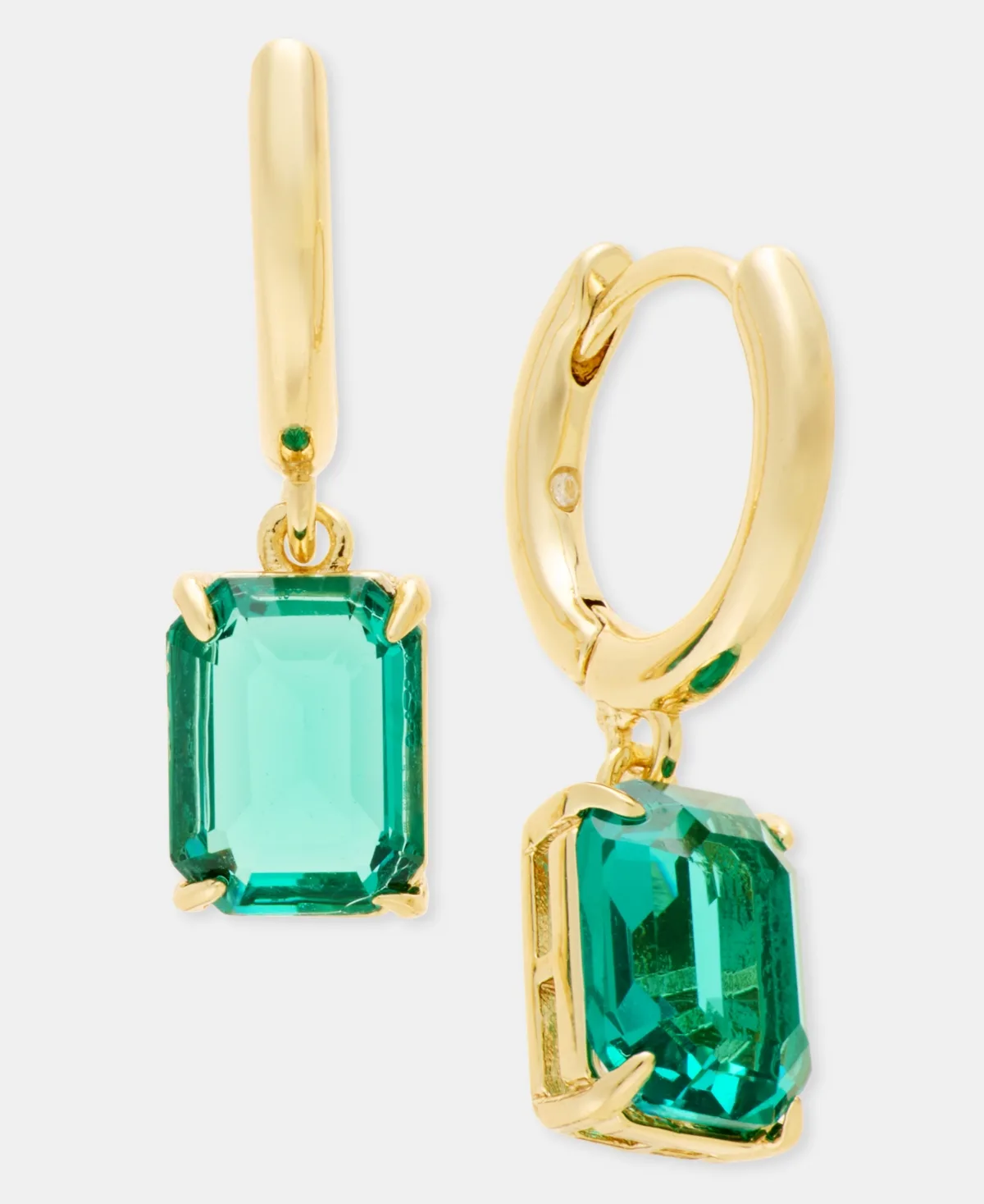 Emerald Crystal 12MM Huggie Drop Earrings by Ralph Lauren