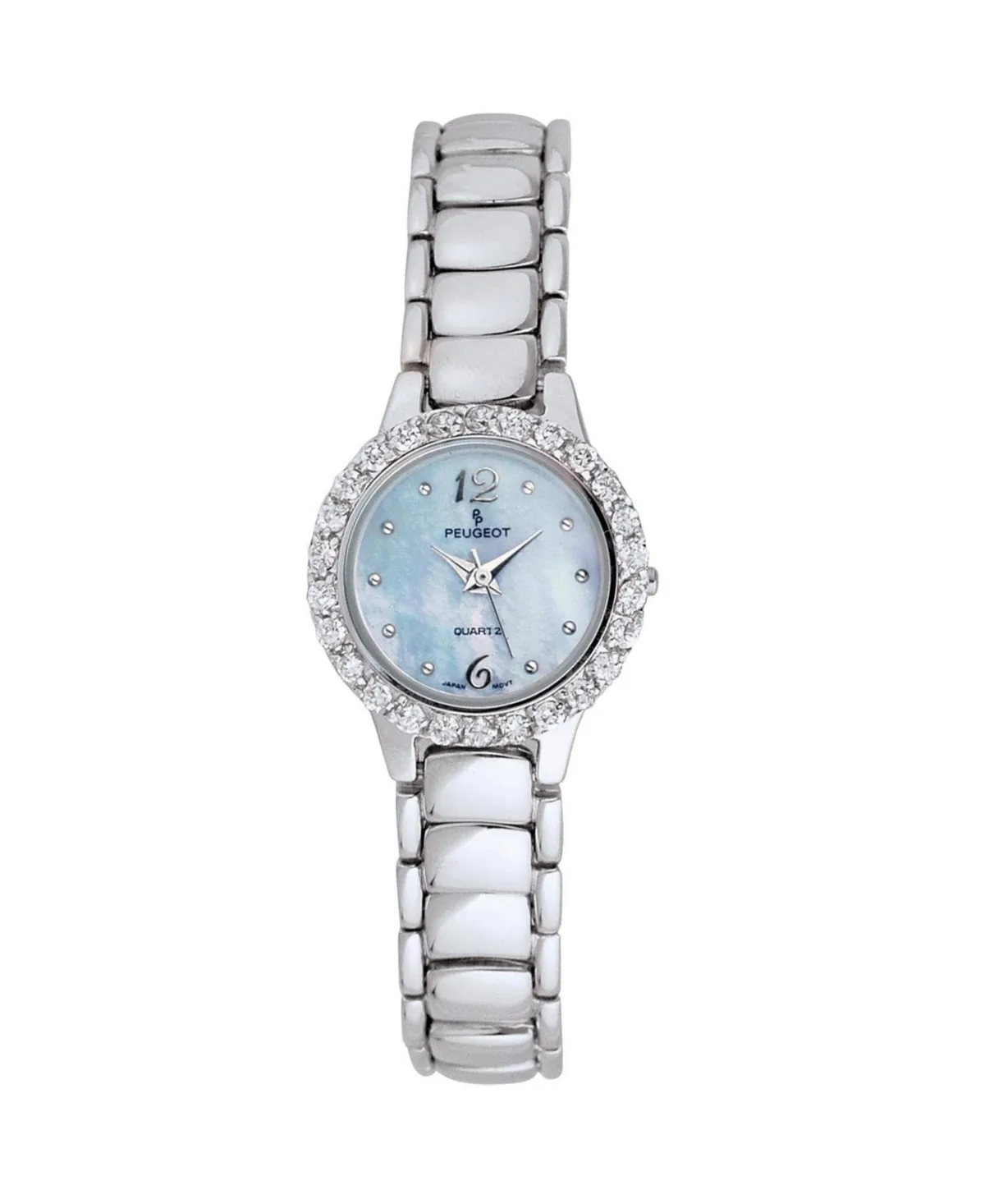 Round Crystal Bezel Dial Bracelet Watch by Peugeot