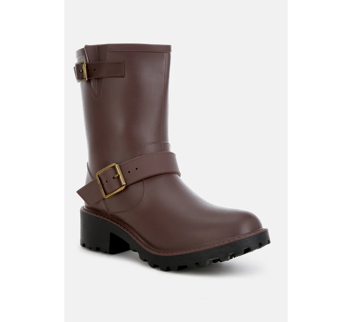Anong Harness Detail Calf Boots by London Rag