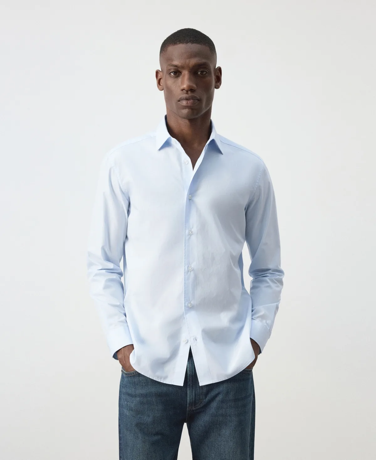Long-Sleeve Button-Down Cotton Shirt by Mango