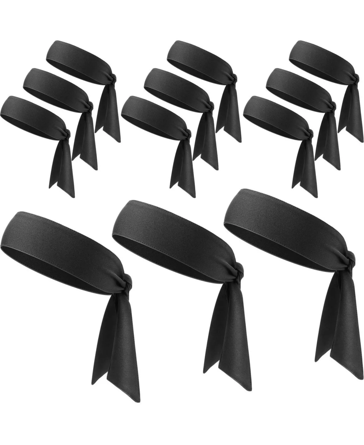 12 Pack Tie Back Sport Headbands by Peneyon