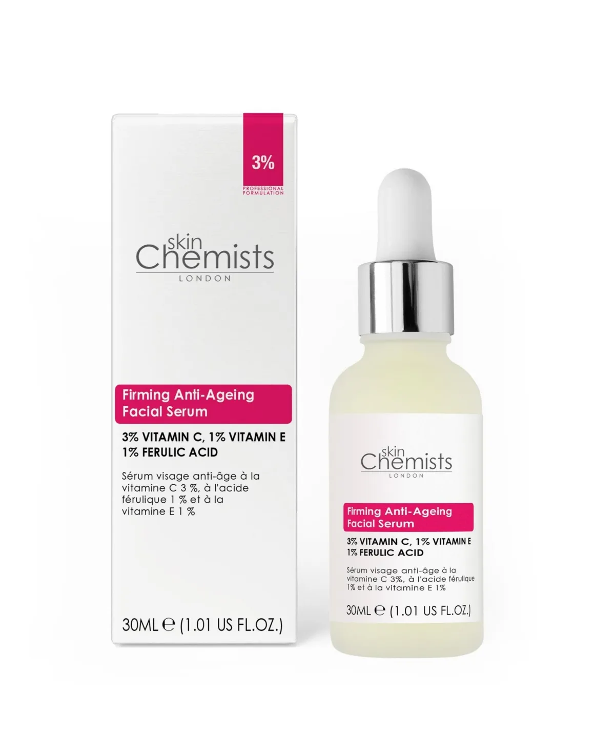 Anti-Ageing Vitamin C 3 Percentage, Ferulic Acid 1 Percentage, Vitamin E 1 Percentage, Facial Serum 30 Milliliter by Skinchemists