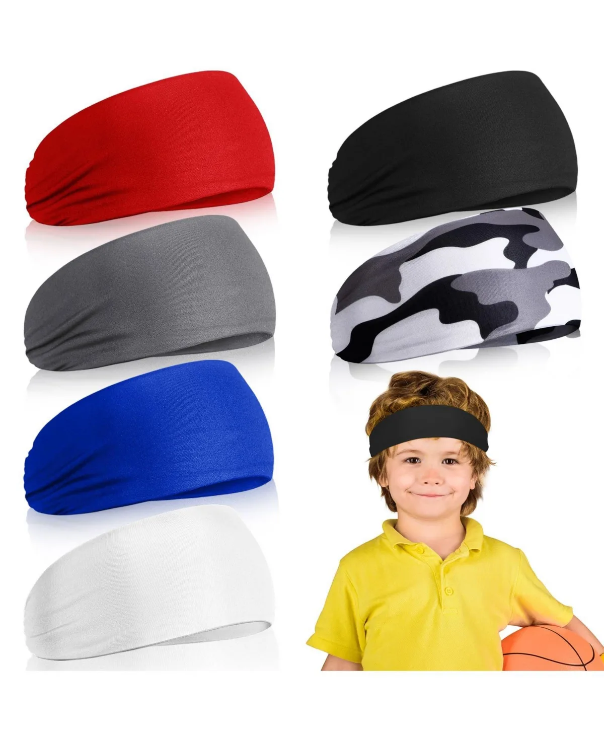 Sports Assorted-Color Headbands, 6-Piece Set by Furlihong
