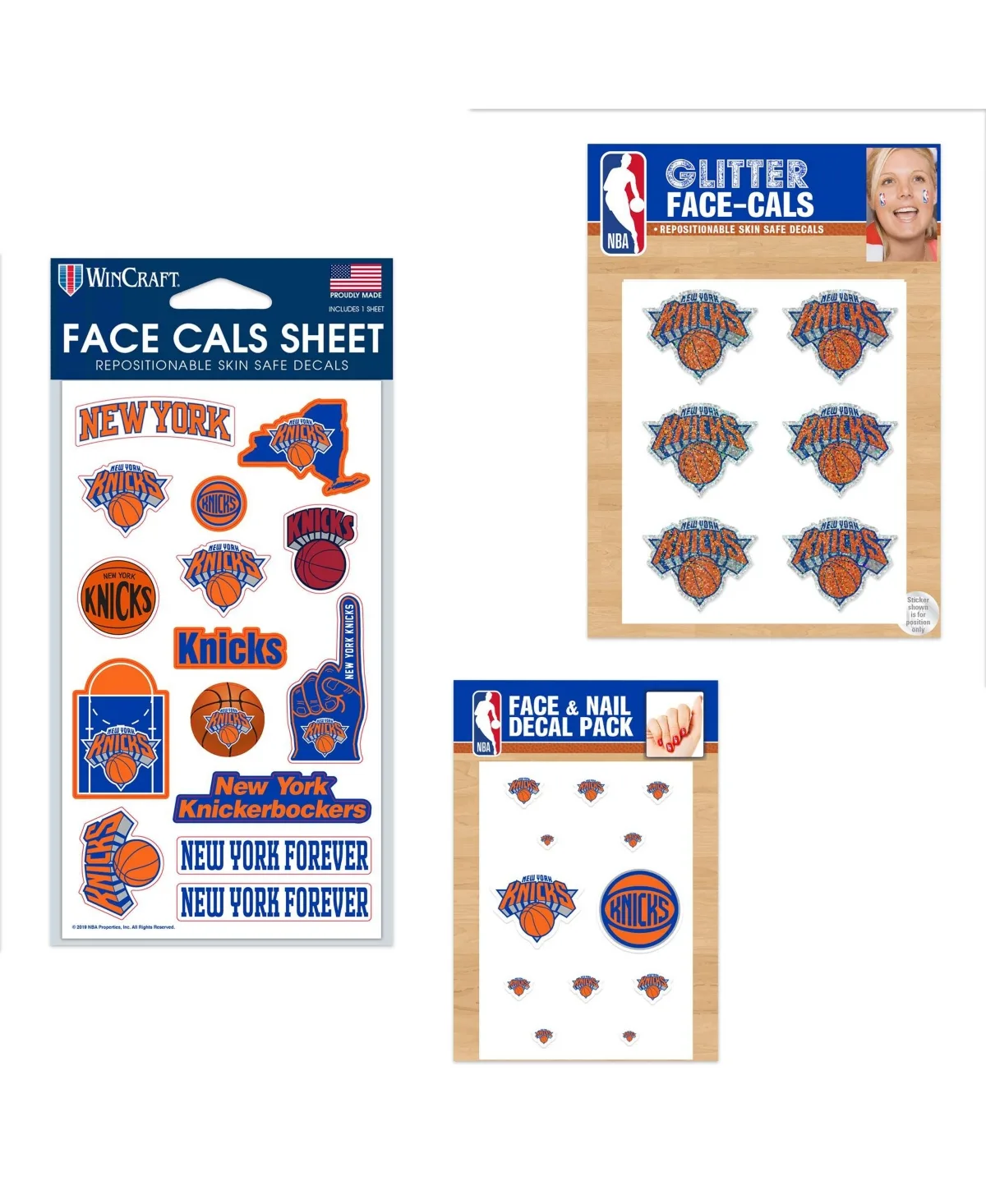 New York Knicks 4 x 7 Waterless Tattoos Set by WinCraft