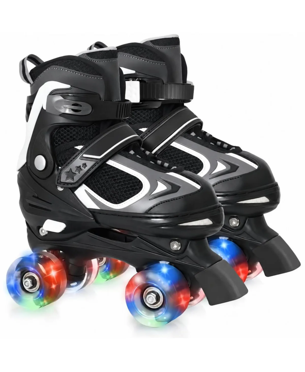 Furlihong Adjustable Quad Roller Skates Light Up Wheels Indoor Outdoor Sports Birthday Gift by Furlihong