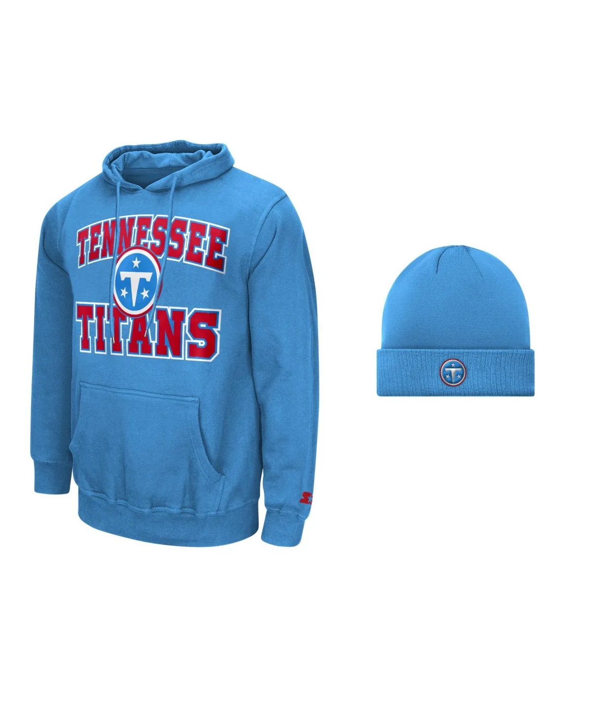 Tennessee Titans Fleece-Lined Graphic Hoodie and Cuffed Knit Hat, 2-Piece Set by Starter