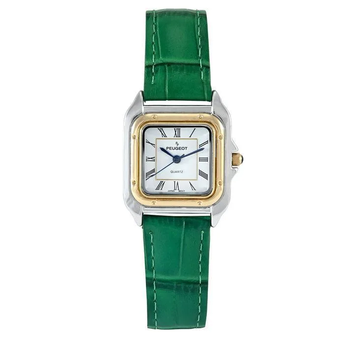 32mm Square Tank Shape Leather Strap Watch