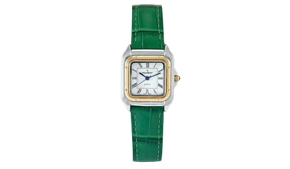 32mm Square Tank Shape Leather Strap Watch