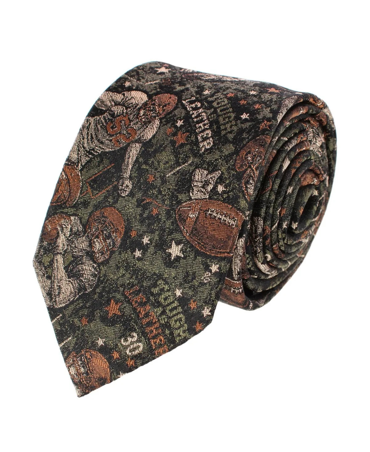 Tough as Leather Football Silk Slim Tie by Trafalgar