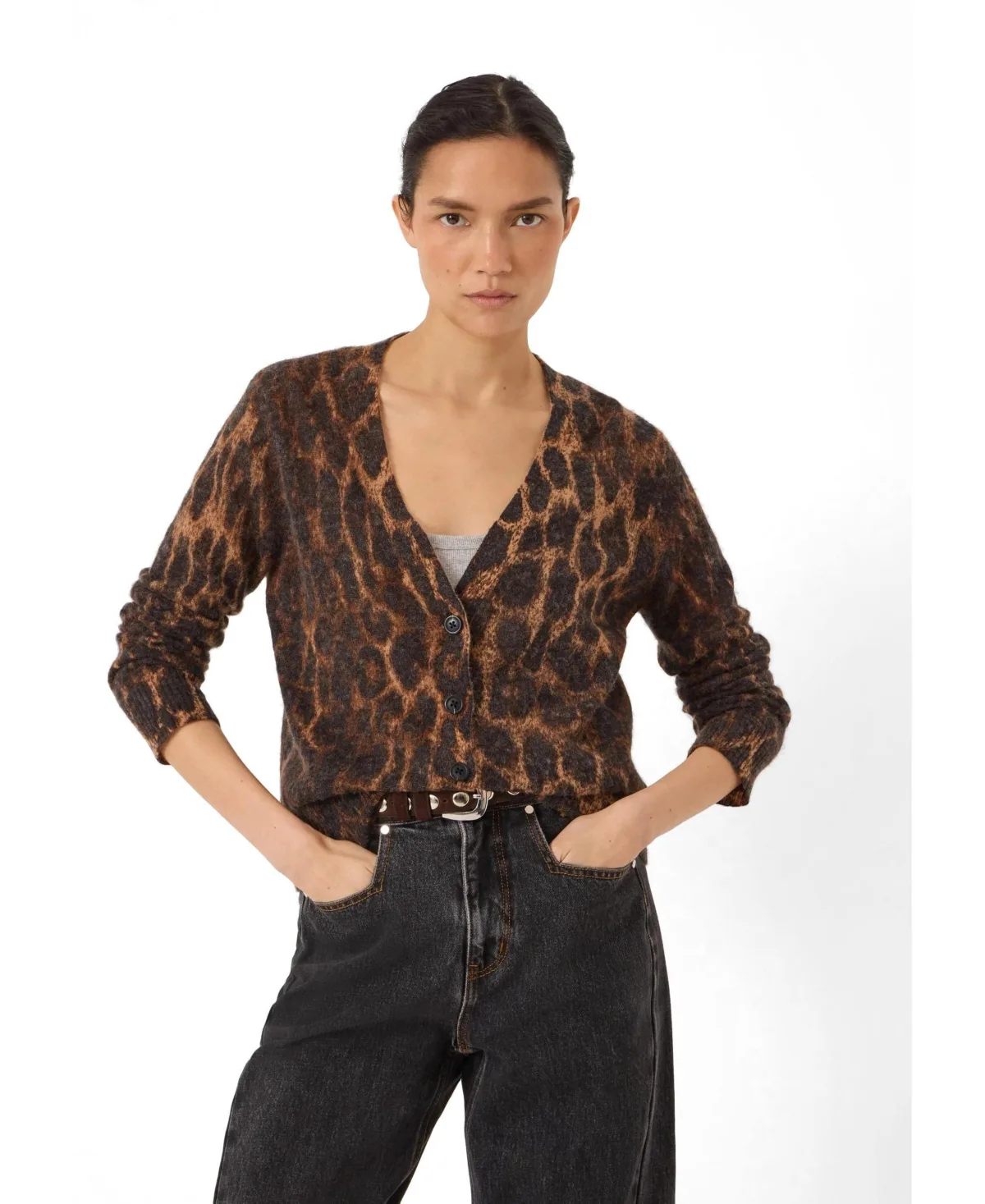 Cynthia Leopard Print Knitted Cardigan