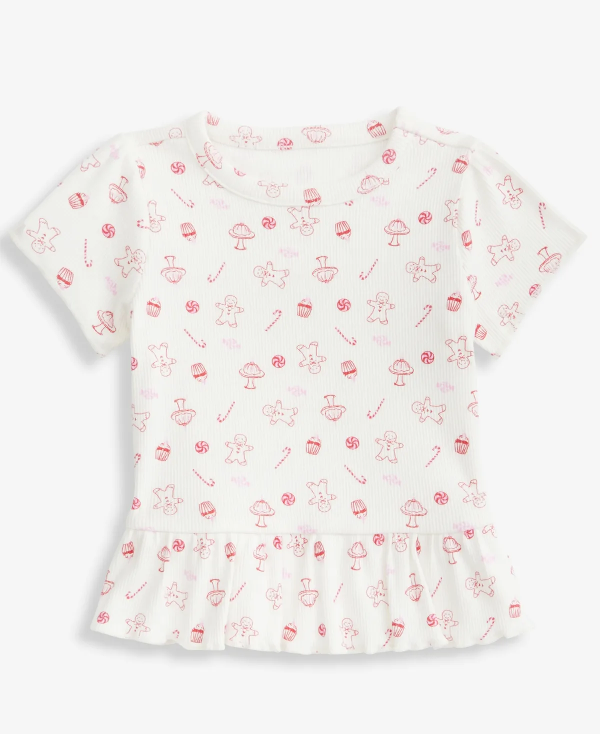 Mix & Match Short-Sleeve Treat-Print Peplum Top by First Impressions