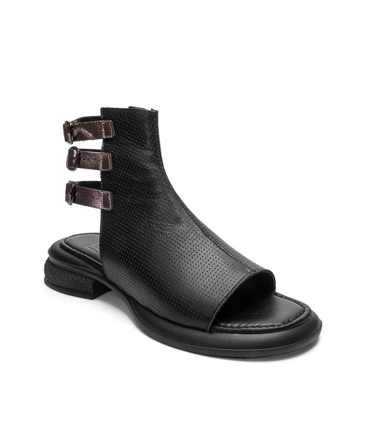 Carina Leather Side Zip Sandal by Forever & Always Shoes