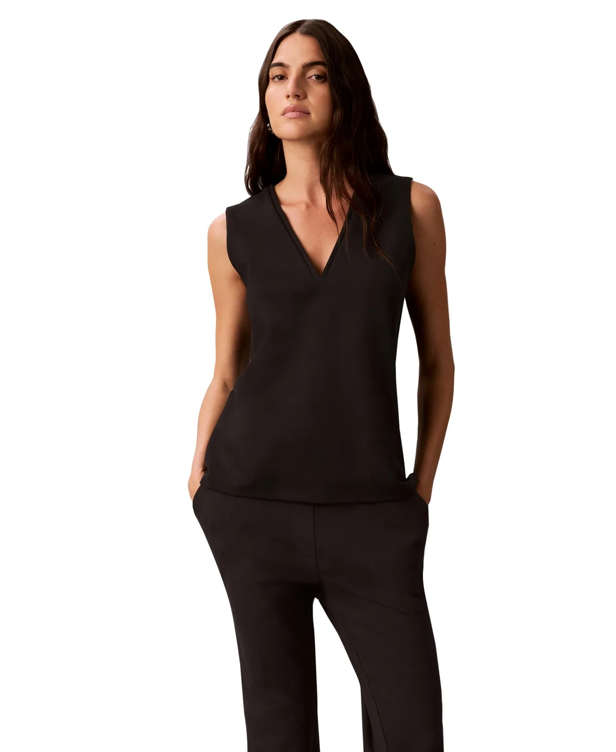 V-Neck Sleeveless Top by Calvin Klein