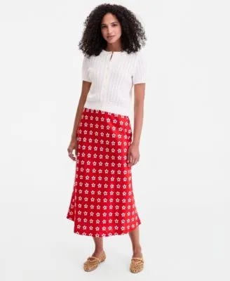 Printed Midi Slip Skirt by On 34th