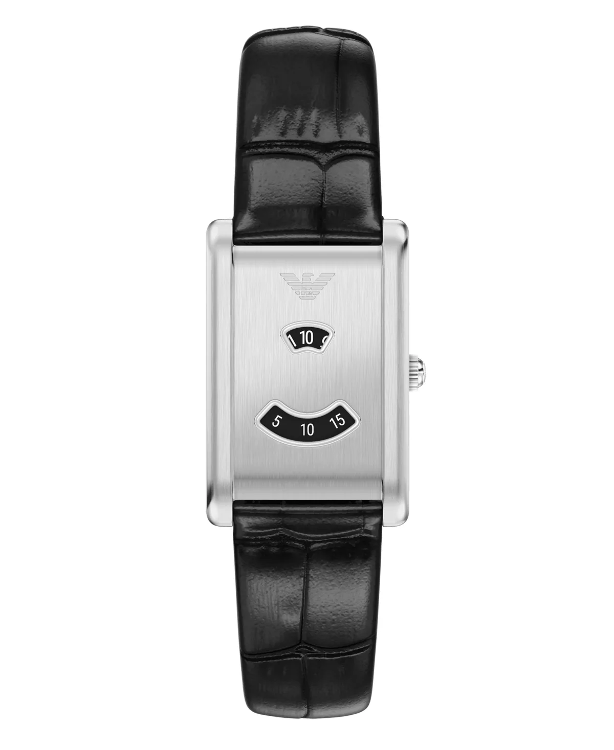 Emporio Armani Two-Hand Quartz Mystery Hour Black Leather Watch 31mm by Armani