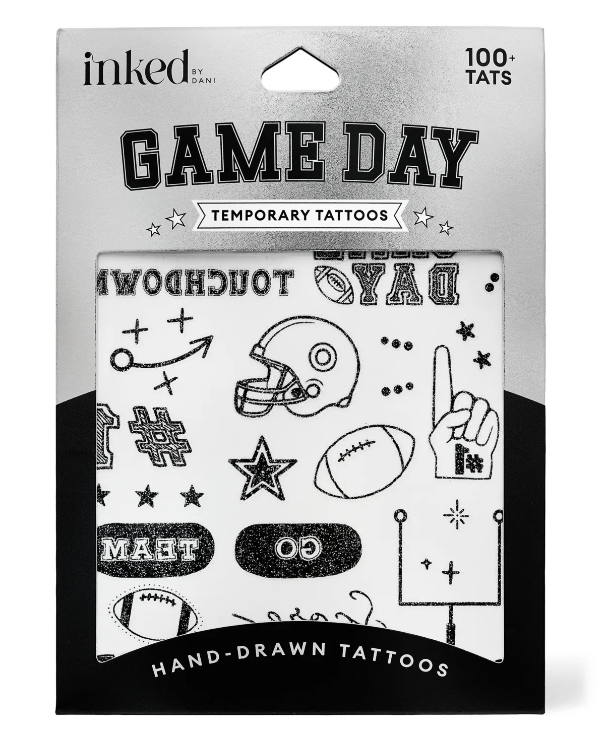 Game Day Touchdown Glitter Temporary Tattoos by Inked by Dani