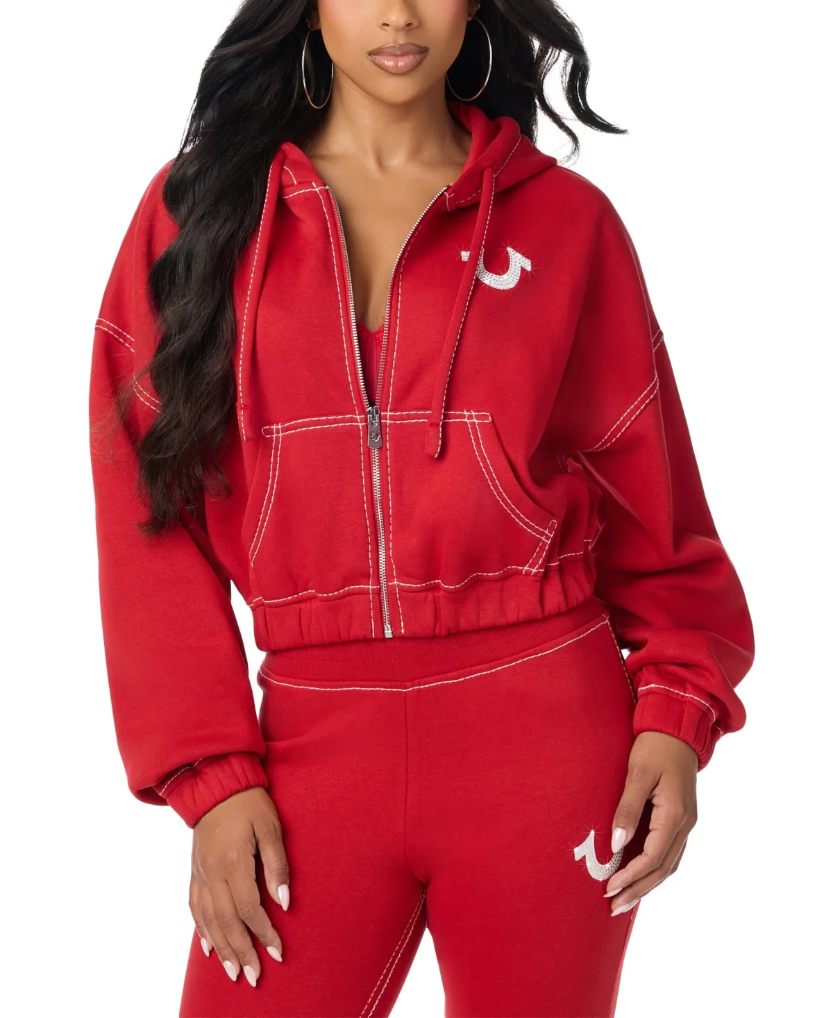 Gf Full-Zip Graphic Cropped Hoodie by True Religion