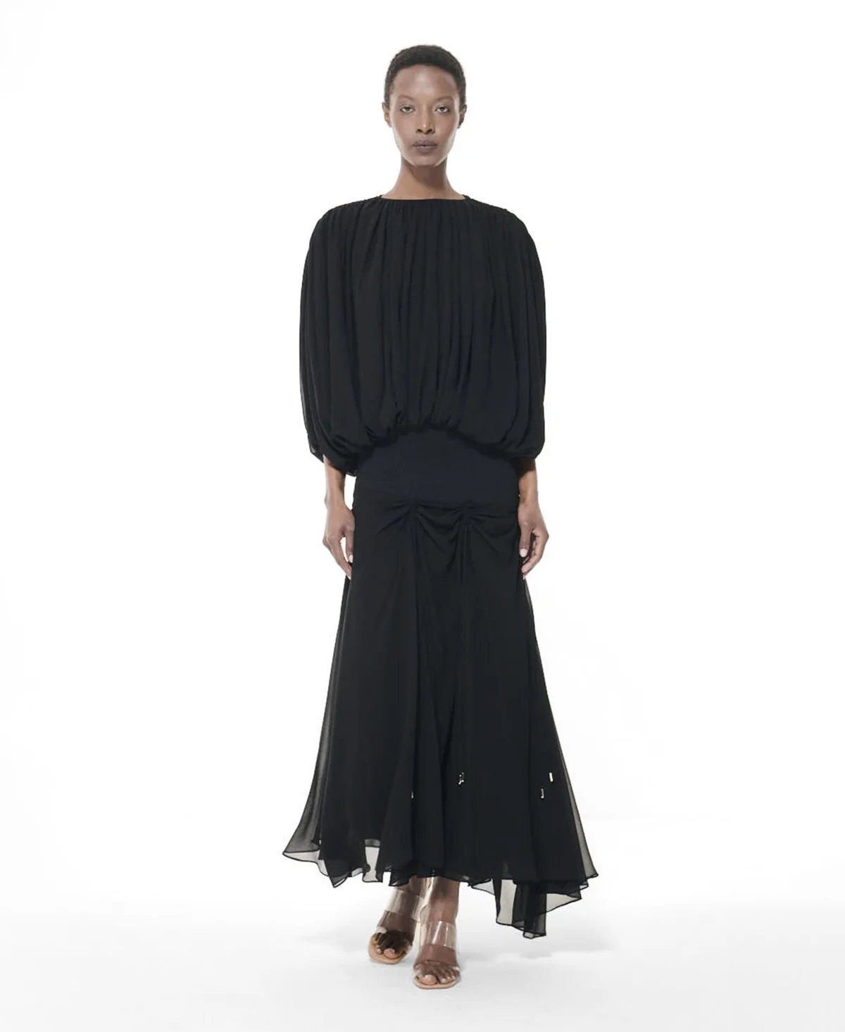 Smocked Waist Skirt by Leem