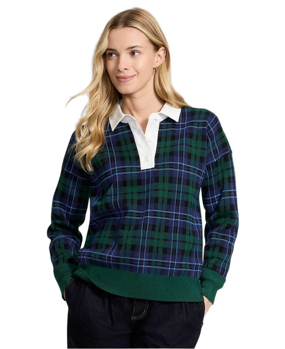 Drifter Jacquard Rugby Sweater by Lands' End