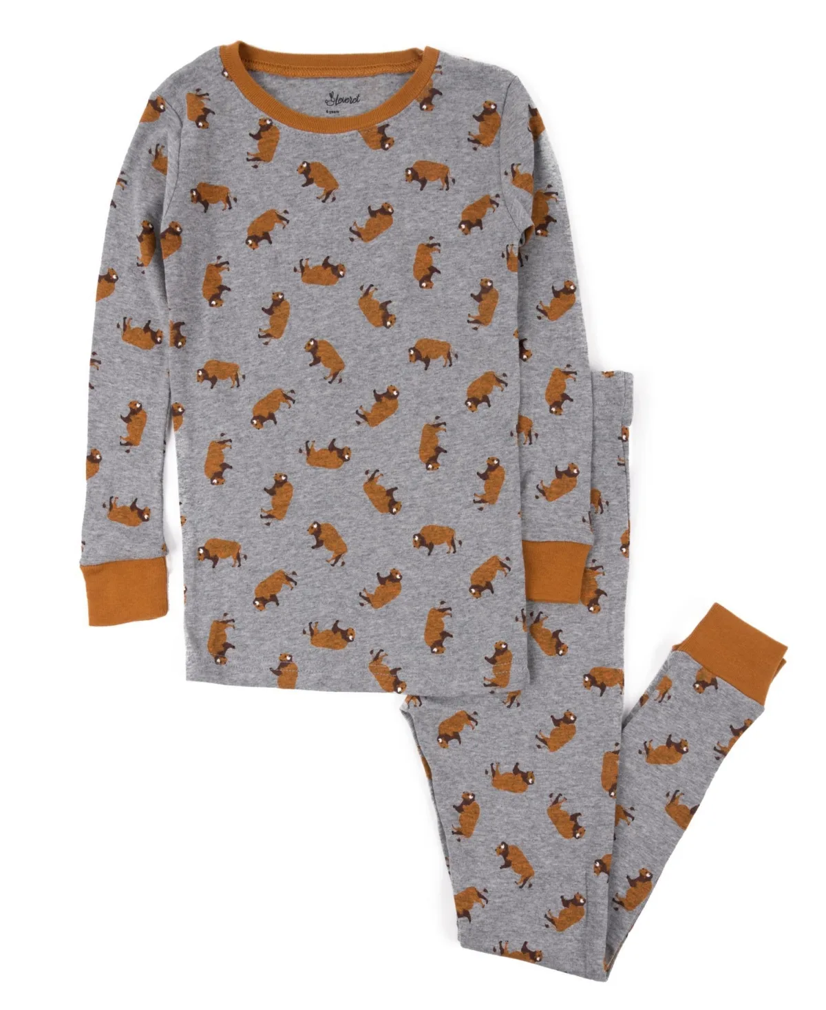 Long-Sleeve Animal and Nature Print Cotton Top and Pants, 2-Piece Set by Leveret