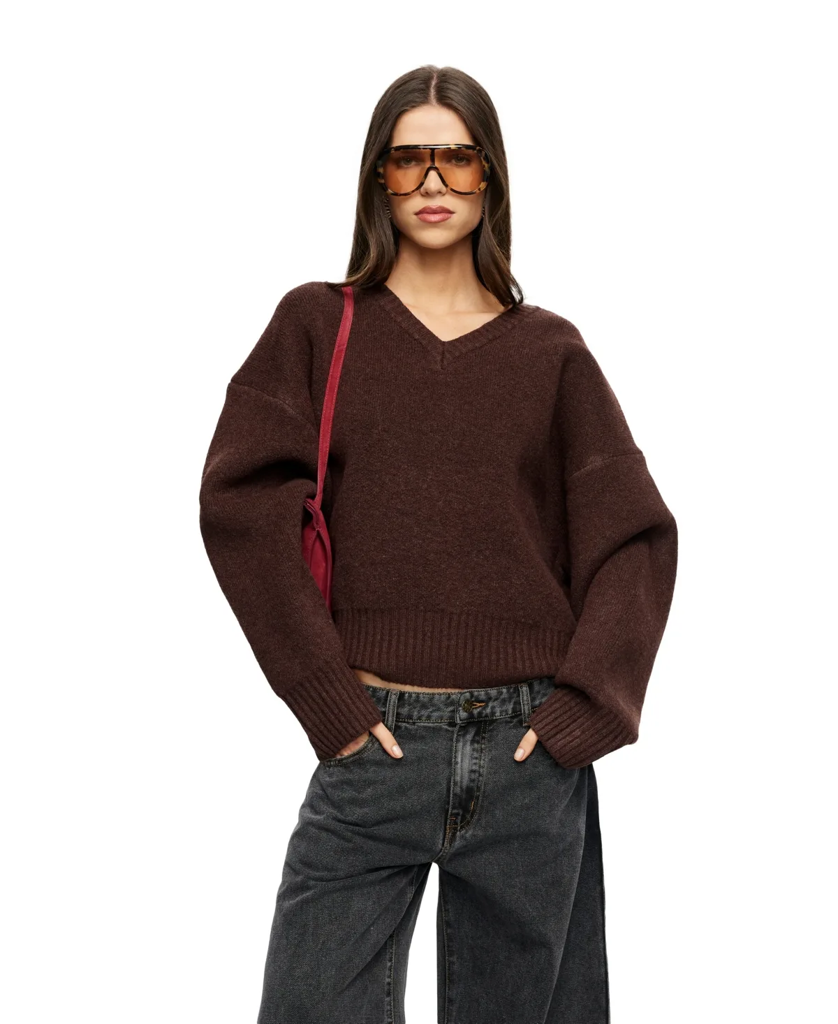 Dolce Oversized Long-Sleeve Ribbed-Knit Sweater by Lioness