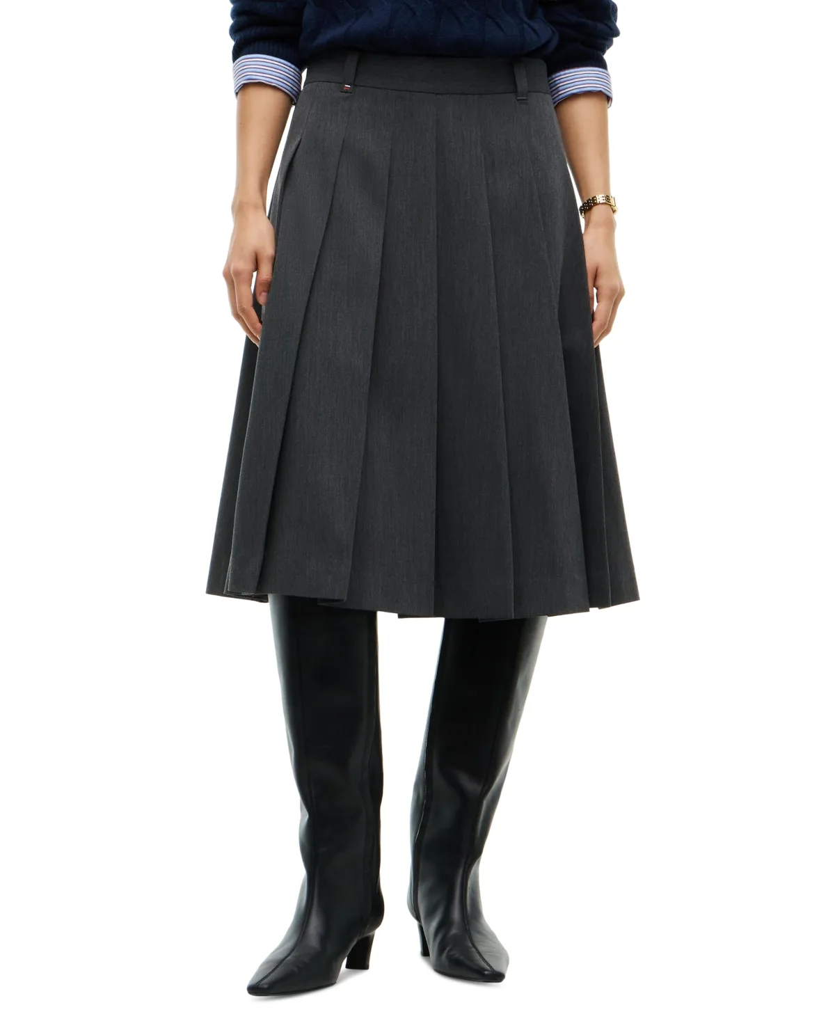 Pleated High-Waisted Midi Skirt by Tommy Hilfiger