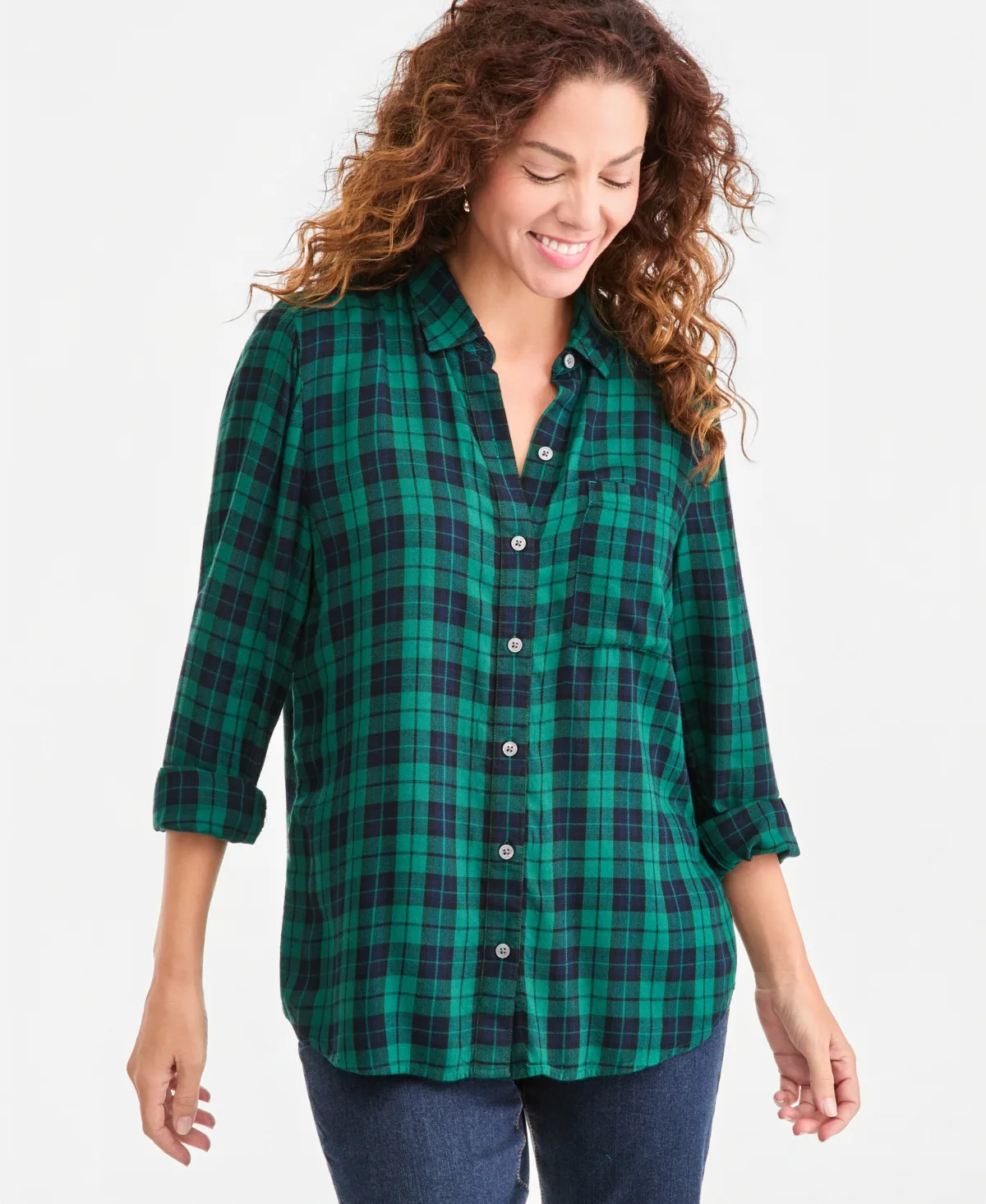 Plaid Button-Up Perfect Shirt