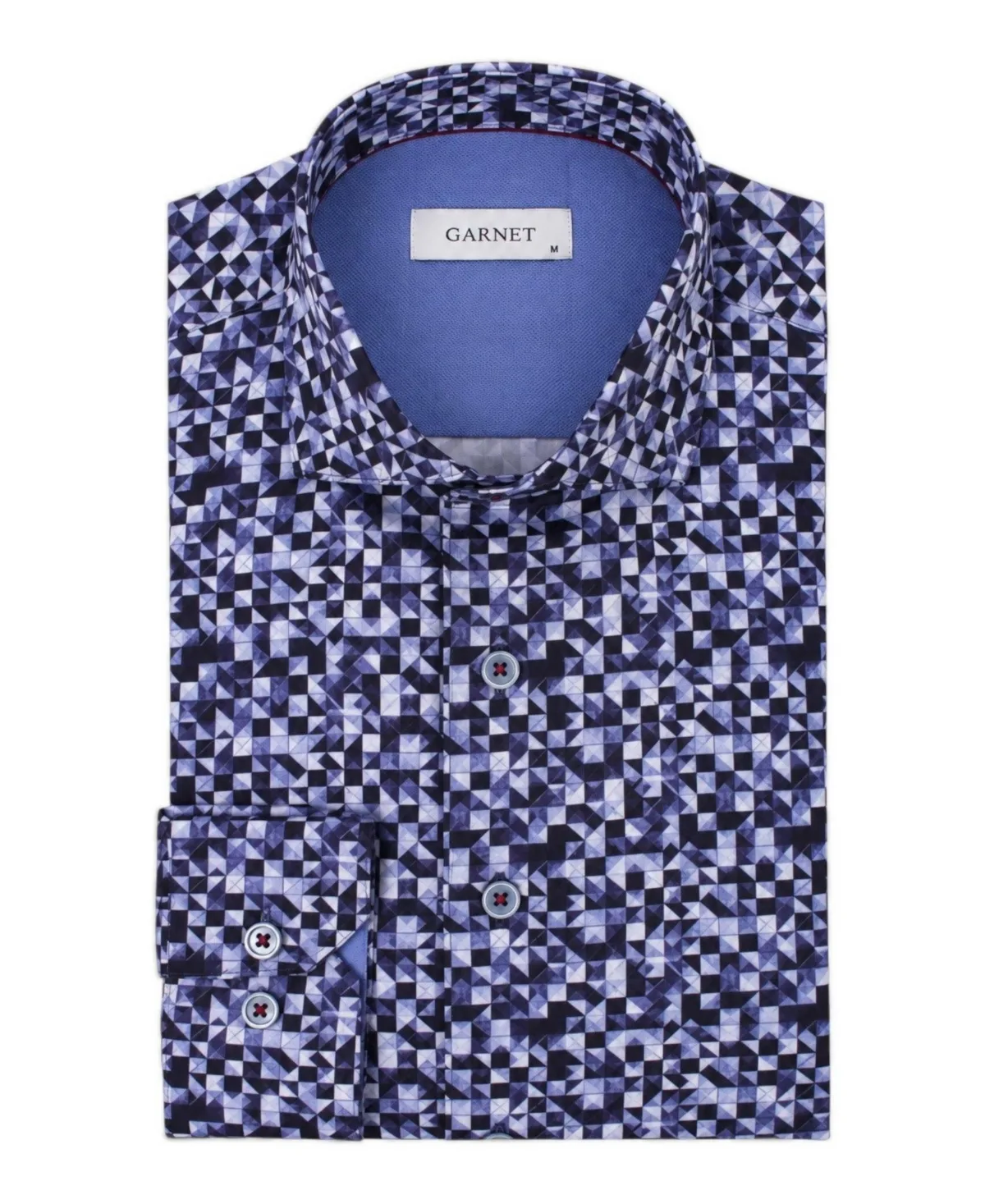 Spread Collar Floral-Print Long-Sleeve Button-Down Shirt by Garnet