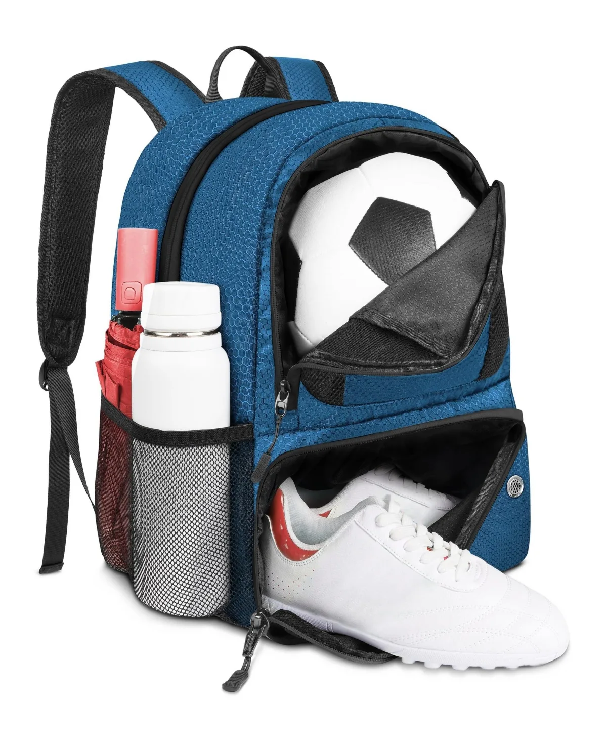 Lightweight Soccer Bag with Ball and Shoe Compartment Extra Storage Pockets by Peneyon