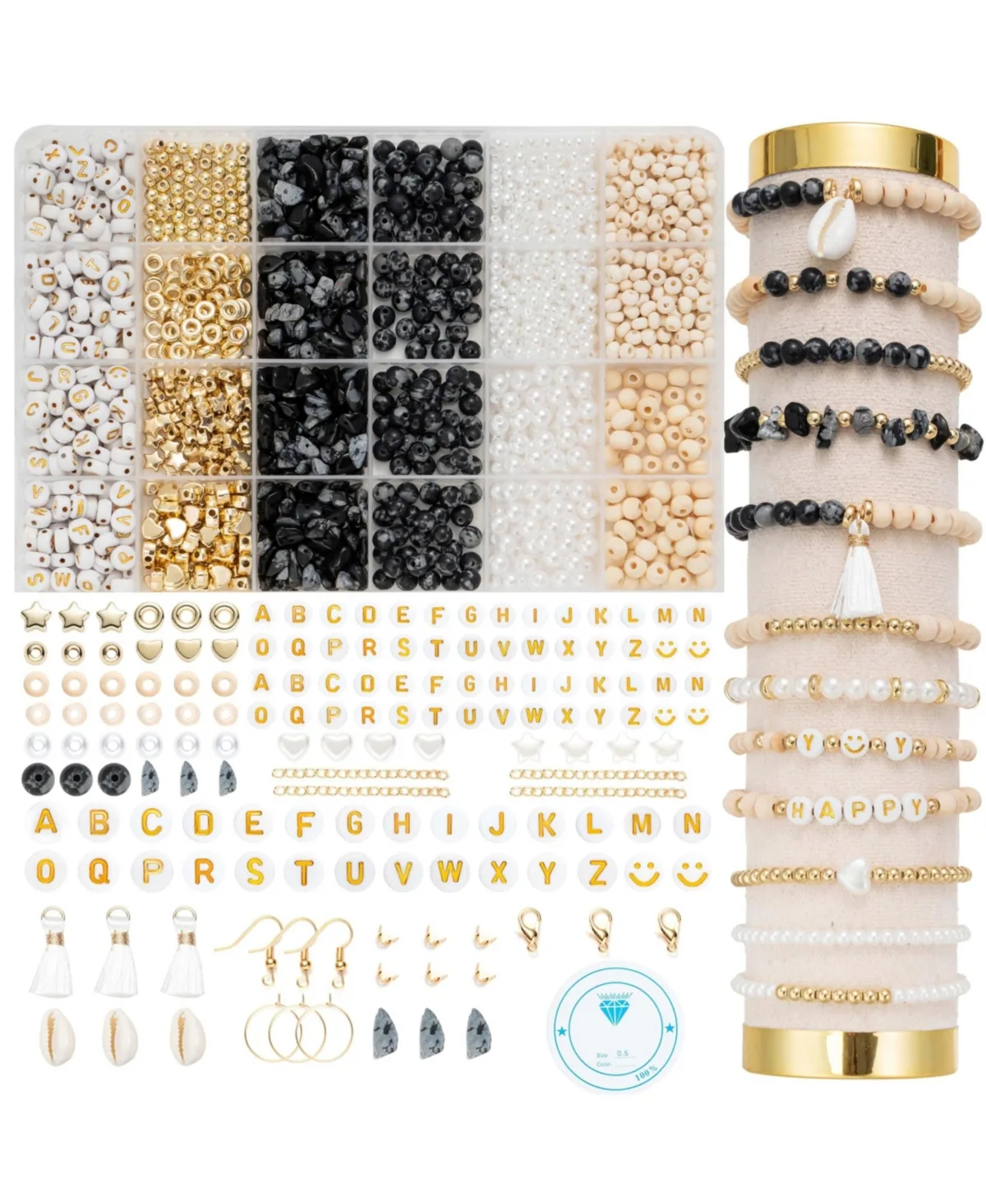 Natural Stone Bead Craft Kit for Diy Jewelry Making Supplies by Aeelike
