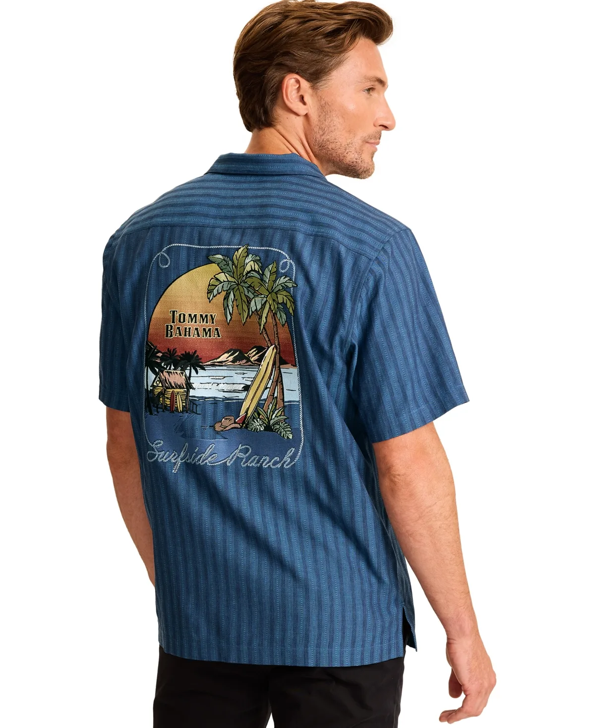 Surfside Ranch Short-Sleeve Bungalow-Collar Silk Shirt by Tommy Bahama
