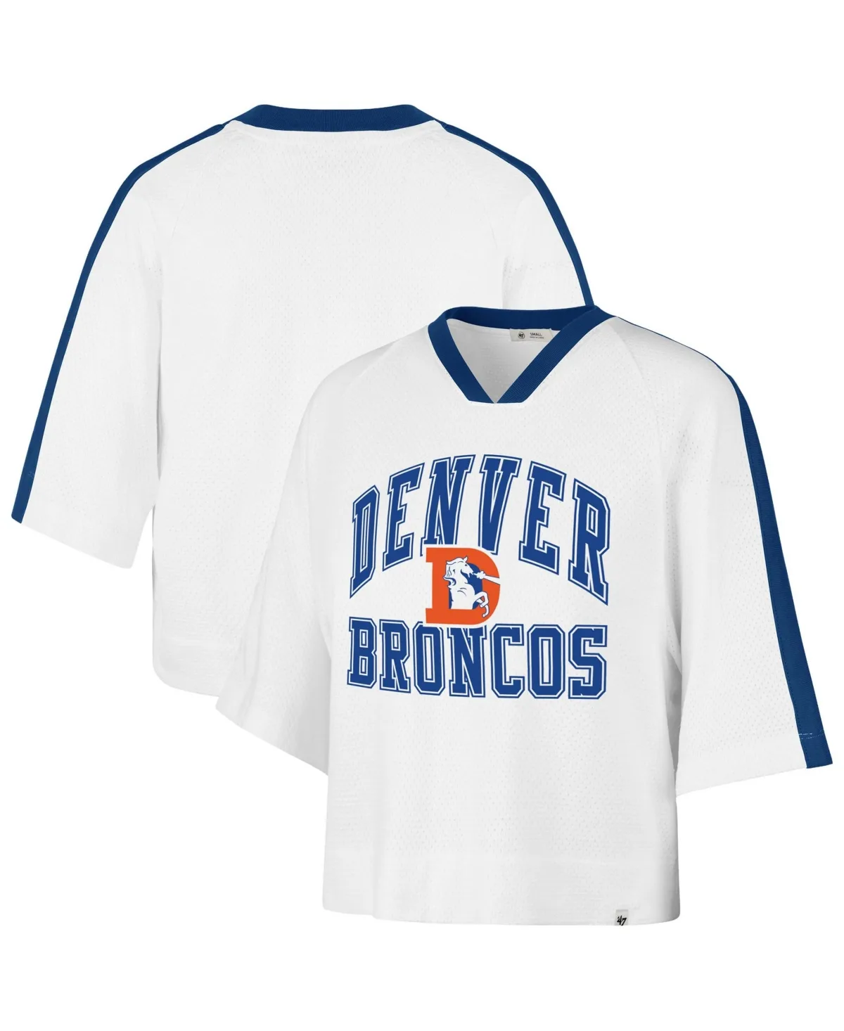 Denver Broncos Big Overarch Drop Needle Raglan V-Neck T-Shirt by 47 Brand
