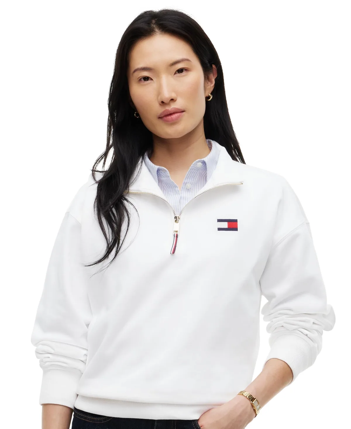 Half-Zip Mock Neck Sweatshirt by Tommy Hilfiger
