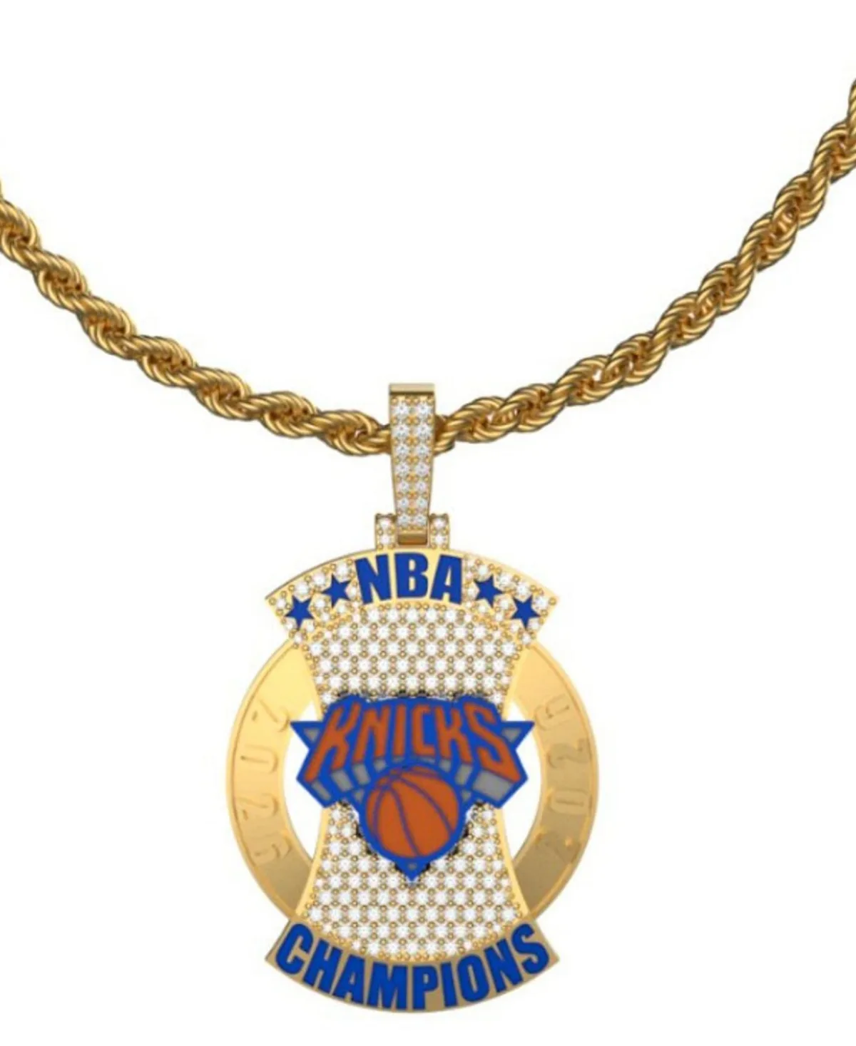 New York Knicks 2026 NBA Finals Champions Logo Pendant by Gld